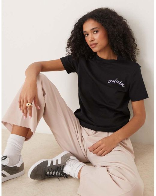 Calvin Klein Black Stitch Chest Logo T-shirt
