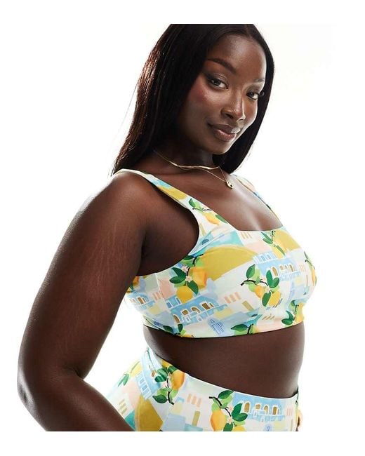 ASOS Multicolor Curve Sorrento Crop Bikini Top