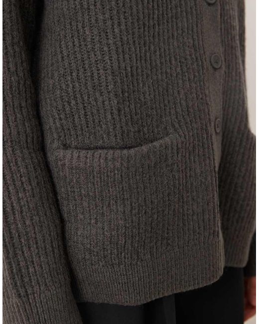 ASOS Gray Oversized Boyfriend Cardigan