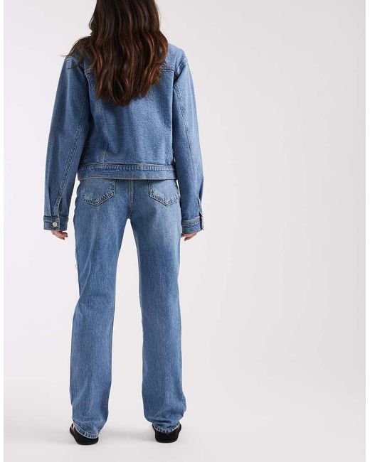 ASOS Blue Ripped 90s Straight