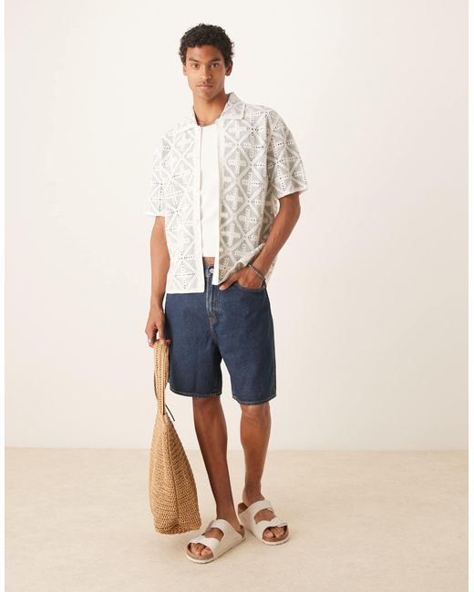 Short ample en jean - indigo Abercrombie & Fitch pour homme en coloris Blue