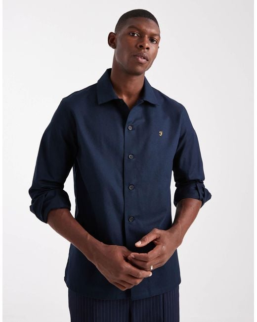 Farah – callier – langärmliges hemd in Blue für Herren