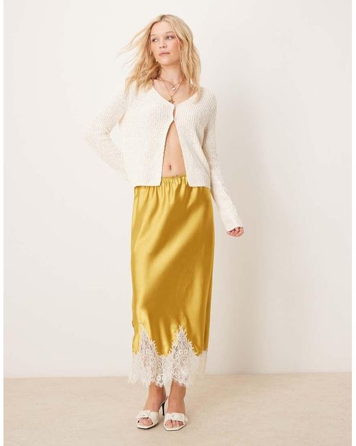 Cárdigan Con Abertura Delantera Con Corchetes De Punto De Hilo Texturizado De -Blanco ASOS de color Natural