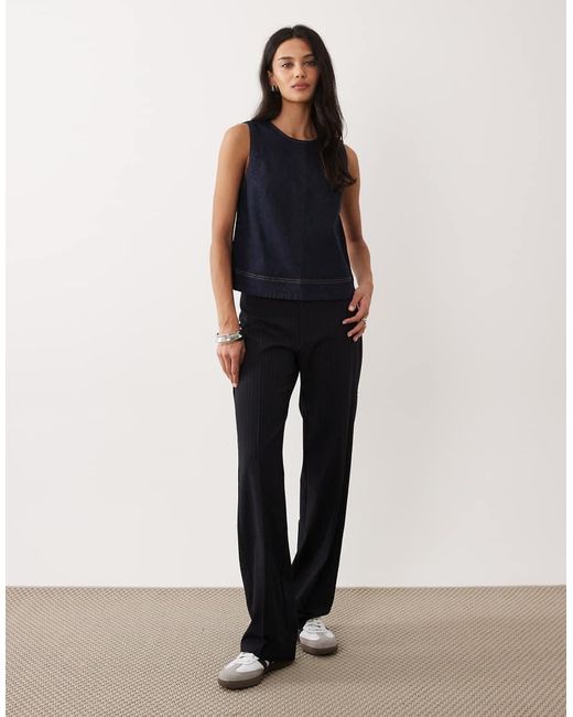 Abercrombie & Fitch Blue Denim Sleeveless Top