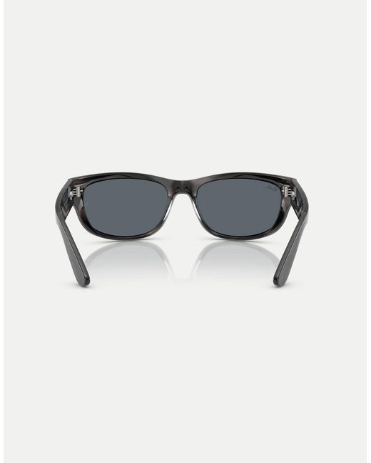 Ray-Ban Gray Mega Balorama Rectangle Sunglasses With Lens
