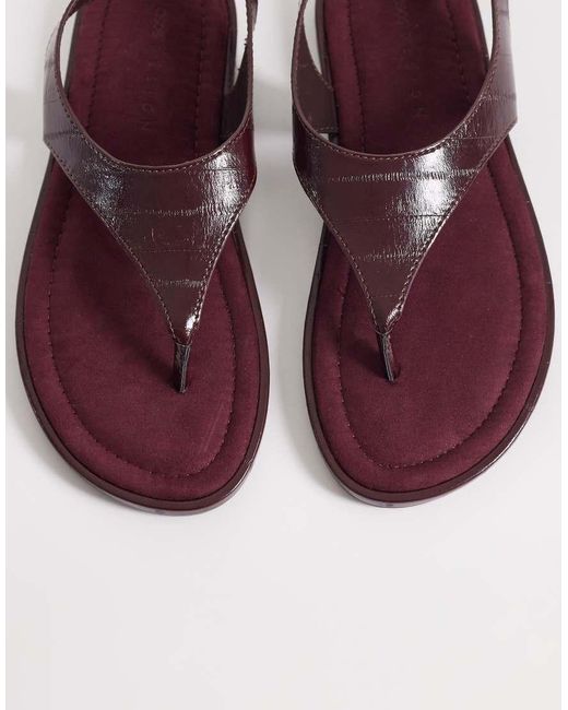 ASOS Brown Finsbury Toe Post Sandals With Ankle Straps