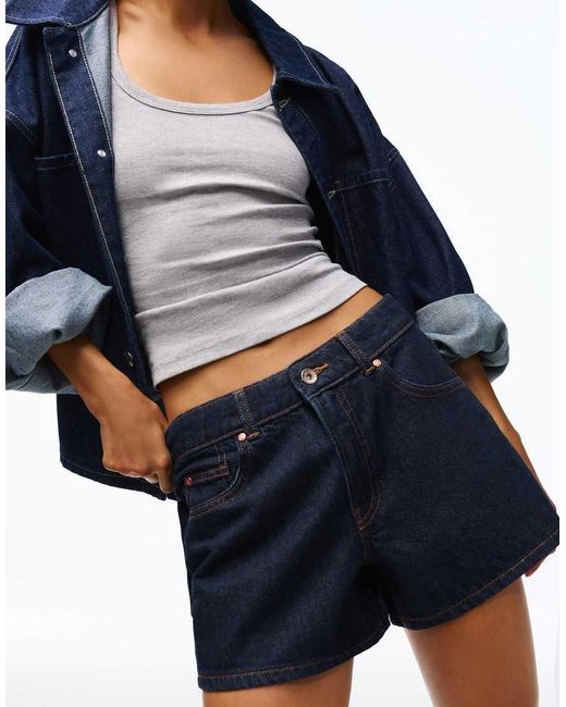 Bershka Blue '90s Denim Shorts