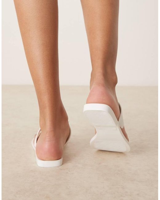 ASOS Natural Flatter Metal Coin Jelly Flip Flop Sandal