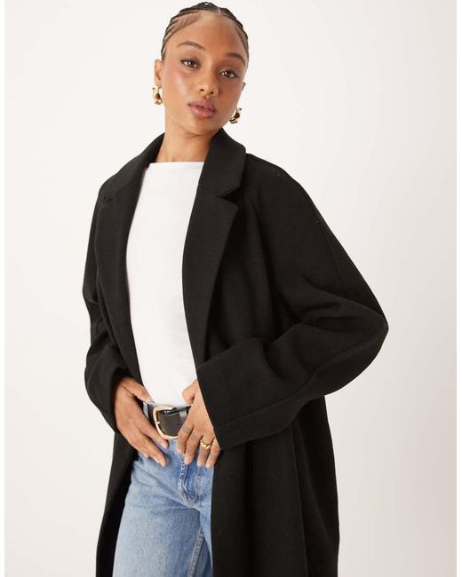 ASOS Black Asos Design Tall Chuck On Overcoat