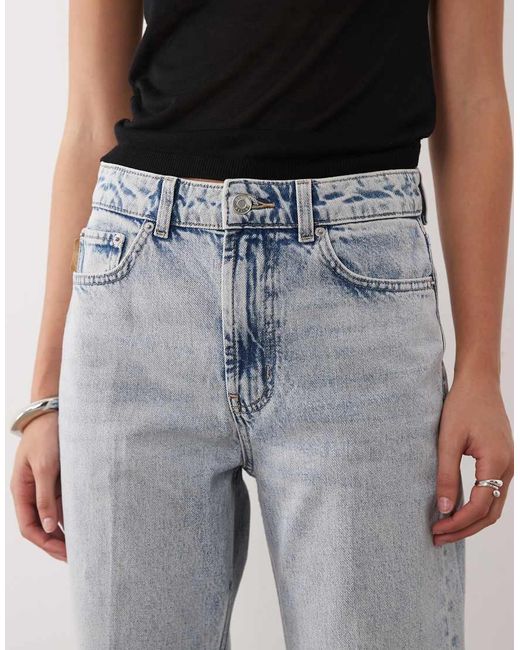 ASOS Blue 90s Straight Jeans With Crease Detail