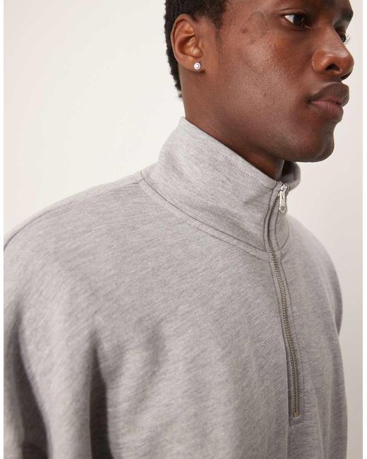 Felpa Oversize Con Collo A Imbuto Mélange di ASOS in Gray da Uomo