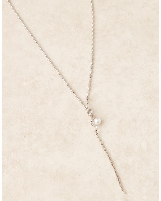 ASOS – lariat-halskette in White für Herren