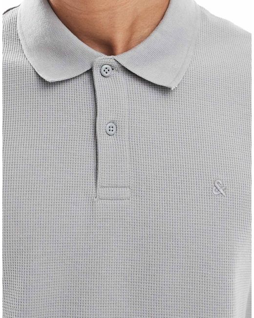 Polo texturé Jack & Jones pour homme en coloris Gray