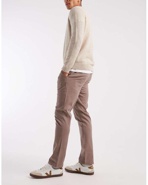 Chinos De Corte Slim En Marrón Desgastado De ASOS de hombre de color Natural