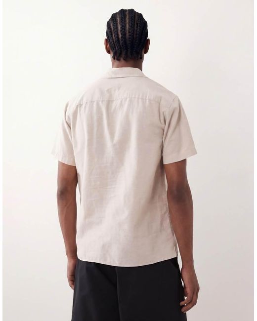JJ Rebel Natural Linen Blend Short Sleeve Shirt for men