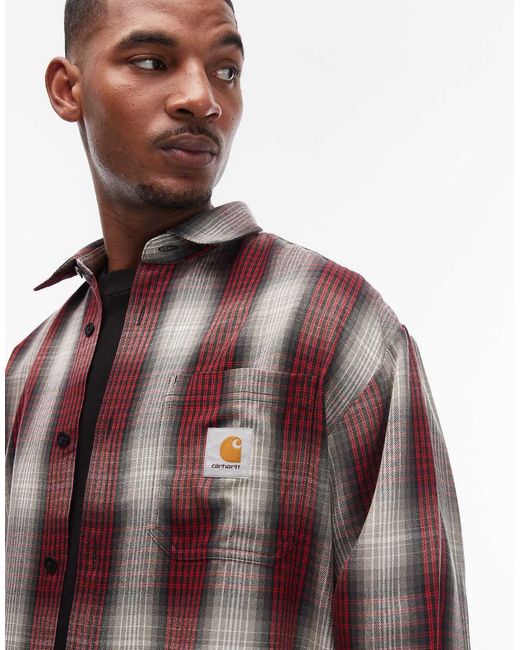 Carhartt Red Harlin Flannel Shirt for men