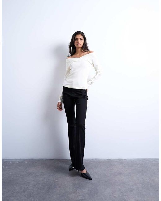 TOPSHOP White Jamie Flare High Rise Jean