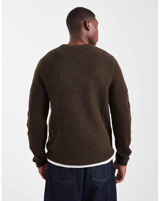 Jack & Jones Black Premium Ribbed Fluffy Jumper for men