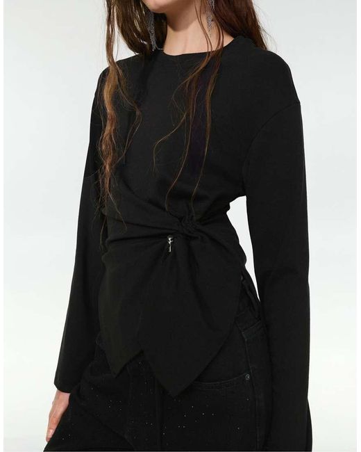 Pull&Bear Black Long Sleeve T-shirt