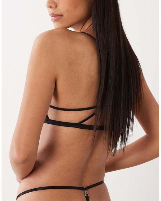 ASOS Natural Ruby Lace Tanga Thong With Hardware