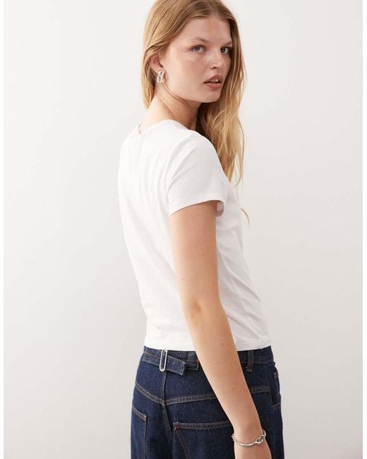 Collusion White Fitted T-shirt