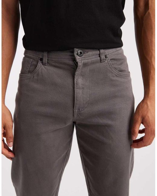 Pantalones Chinos De Pernera Recta De Threadbare de hombre de color Black