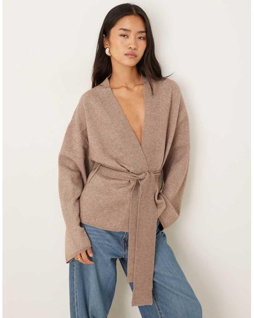 Gina Tricot Blue Knitted Wrap Kimono Cardigan