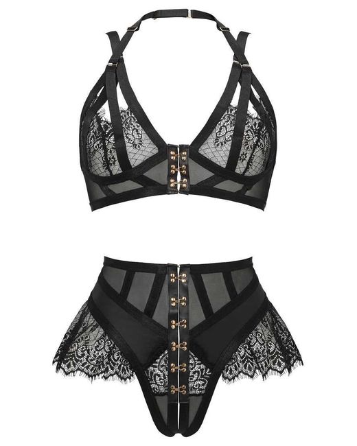 Ann Summers Black Exuberant Crotchless Set