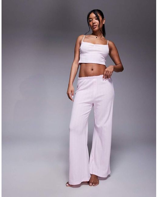 Oh Polly White Sweetheart Cami Lounge Top Co-Ord