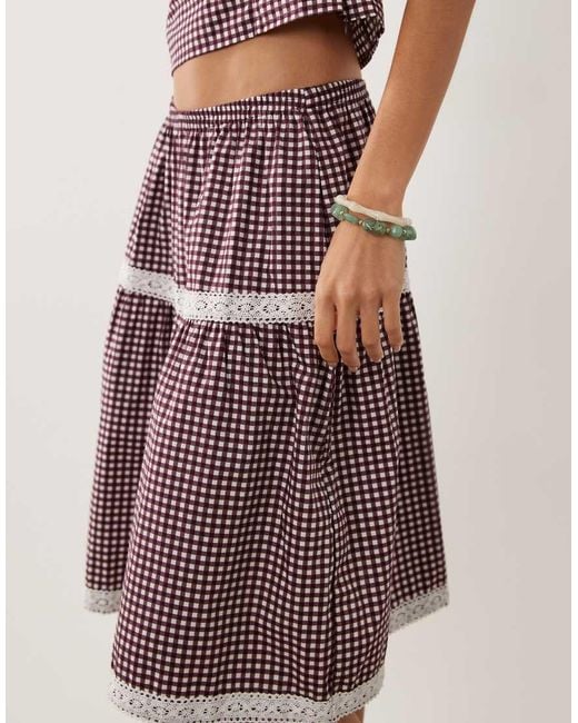 Motel Pink Co-ord Trixie Midi Skirt