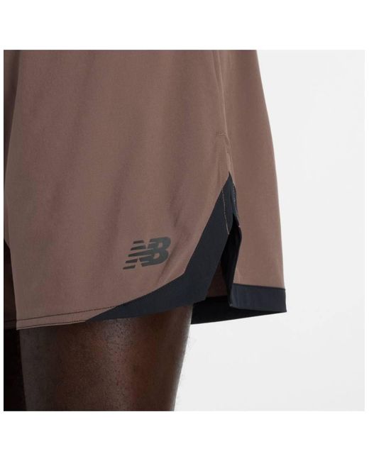New Balance Brown Rc Essential Short 5" for men