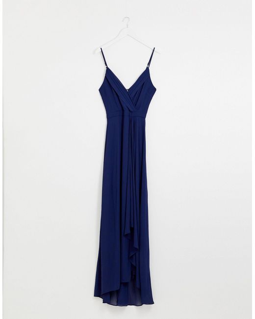 tfnc bridesmaid exclusive cami wrap maxi dress with fishtail
