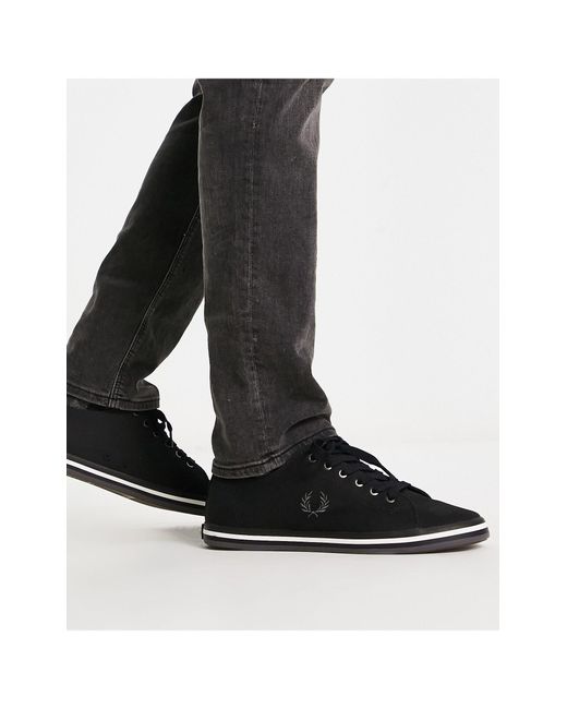 Fred Perry Kingston Twill Sneakers in Black for Men | Lyst