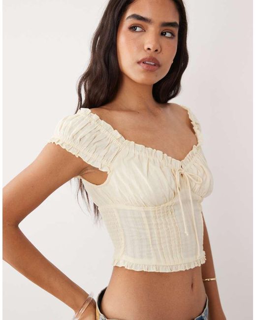Cotton On White Greta Frill Blouse