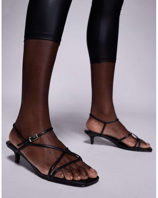 Public Desire Brown Glint Strappy Barely There Sandals