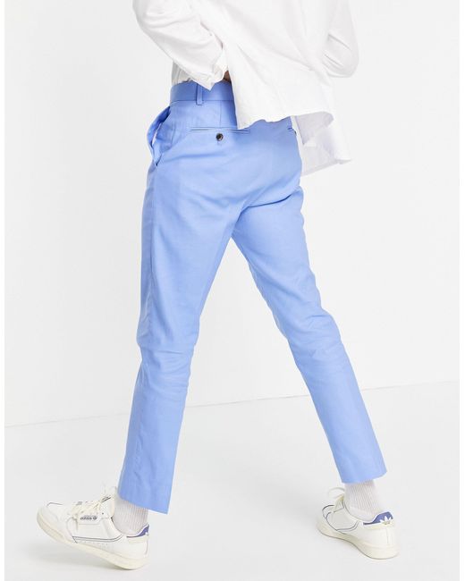 Pantalon habillé ajusté longueur cheville ASOS pour homme en coloris Bleu |  Lyst