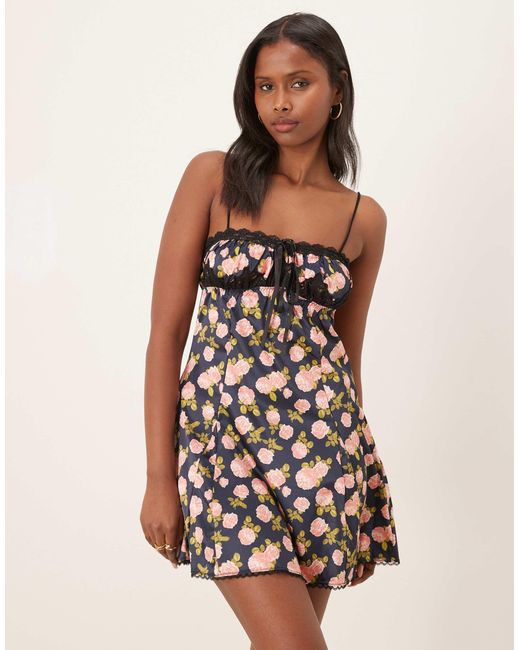 black for love and lemons dress For Love & Lemons Velvet Lace Flocked Dot Maxi Dress main image 0