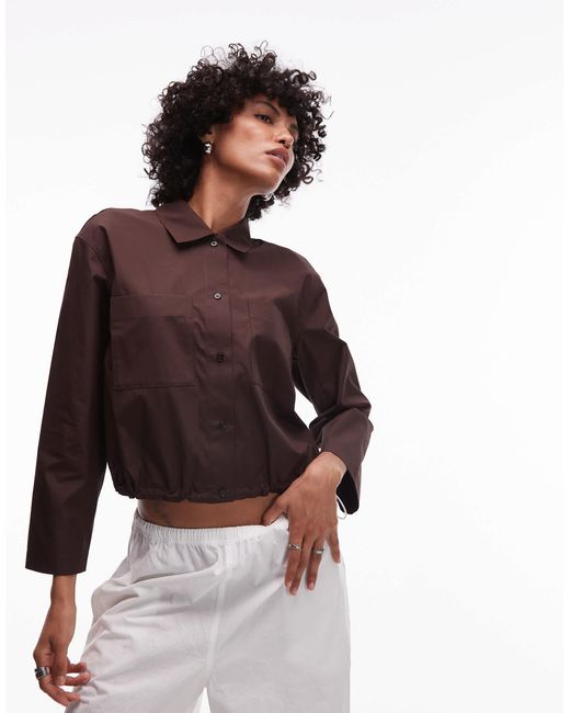 ARKET Purple – cropped-blousonjacke aus reiner baumwolle