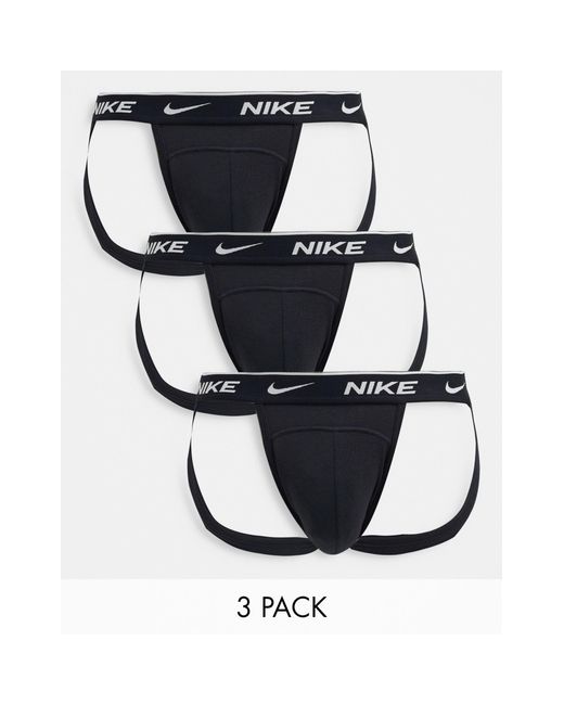 Nike – e Jockstraps aus Baumwollstretch im 3er-Pack in Black für Herren