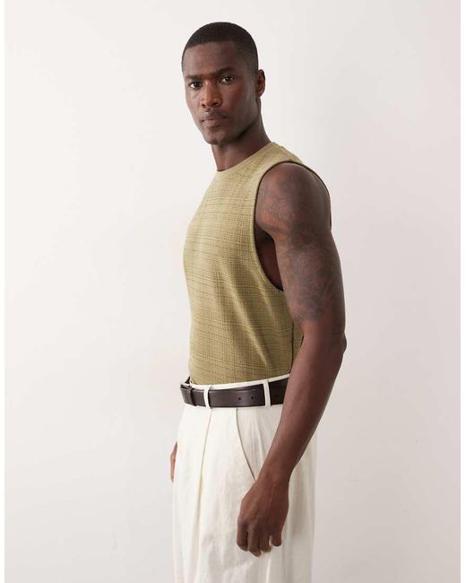ASOS Green Heavyweight Regular Fit Tank for men