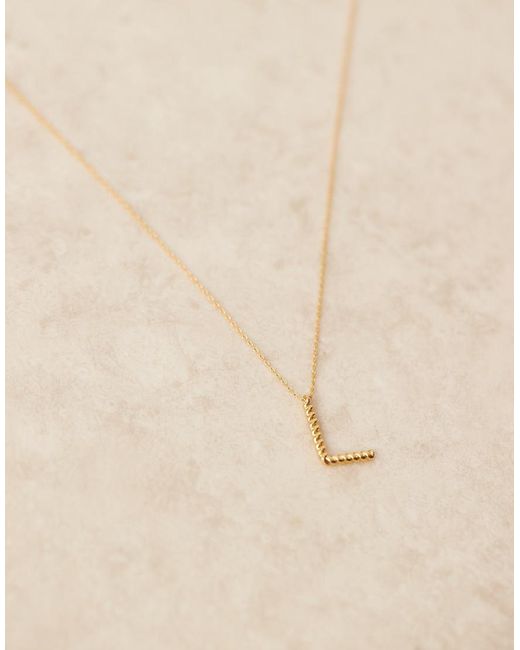 Collana Placcata Attorcigliata Con Iniziale "L" di Accessorize in Brown