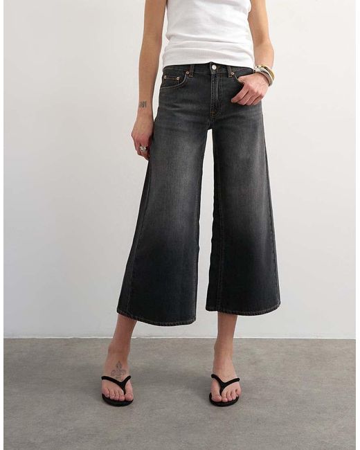 TOPSHOP White Light Weight Wide Crop Jean