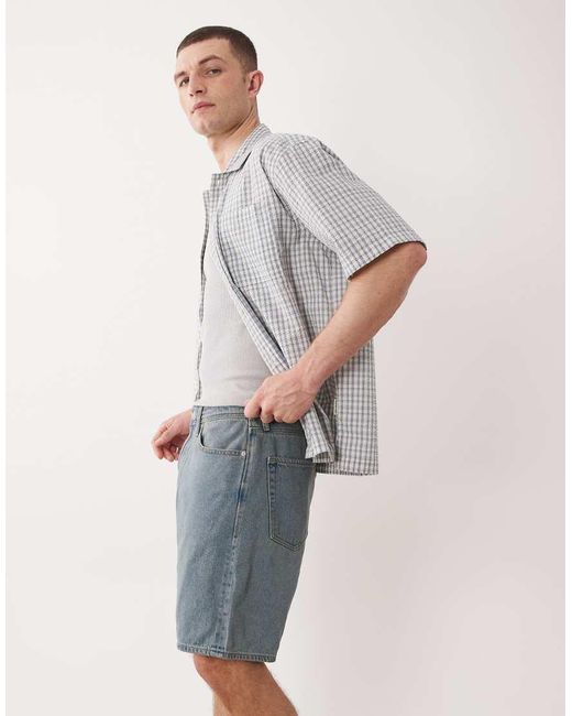 JJ Rebel Gray Relaxed Denim Shorts for men
