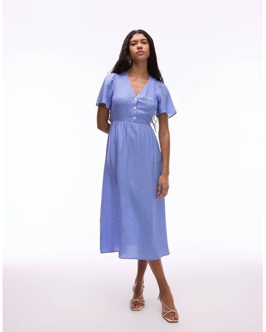 & Other Stories Blue Midaxi Wrap Dress