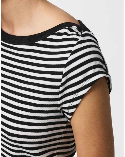 Pieces Black Cap Sleeve Top