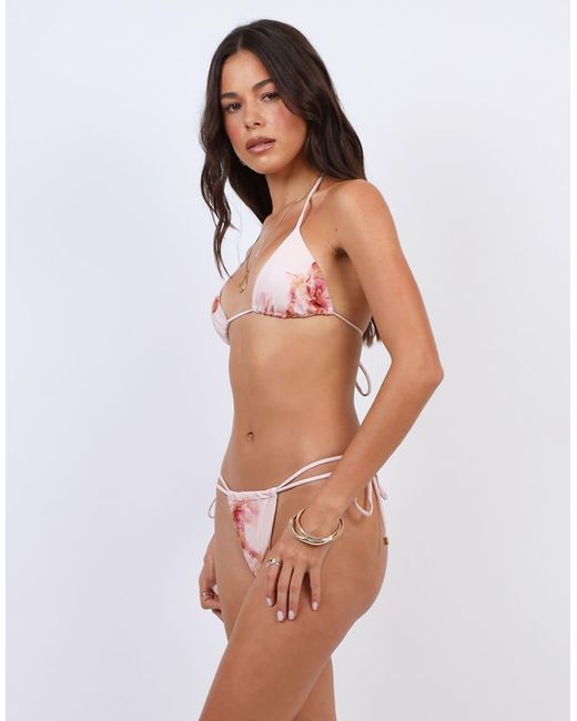 SIMMI Pink Floral Print Triangle Bikini