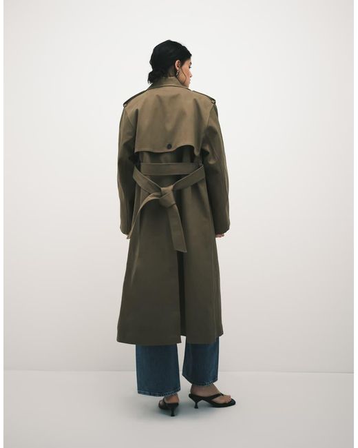& Other Stories Blue Trench Coat With Utility Belt Detail