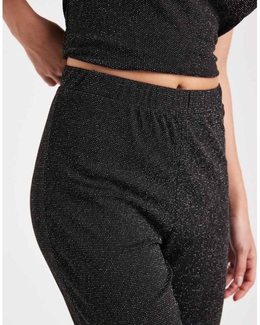 Vero Moda Black Glitter Wide Leg Trouser Top Co-ord