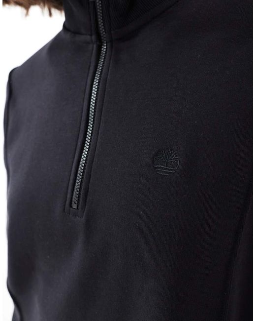 Felpa Nera Con Zip Corta di Timberland in Blue