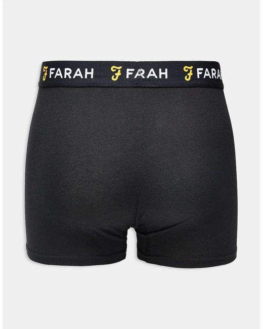 Farah Black 3 Pack Jacquard Waistband Logo Boxers for men